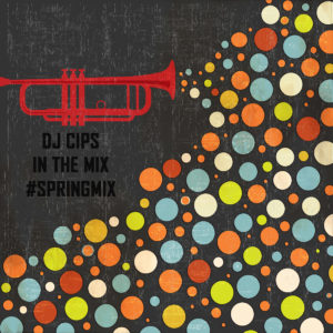 Music background with trumpet and balls, vector illustration